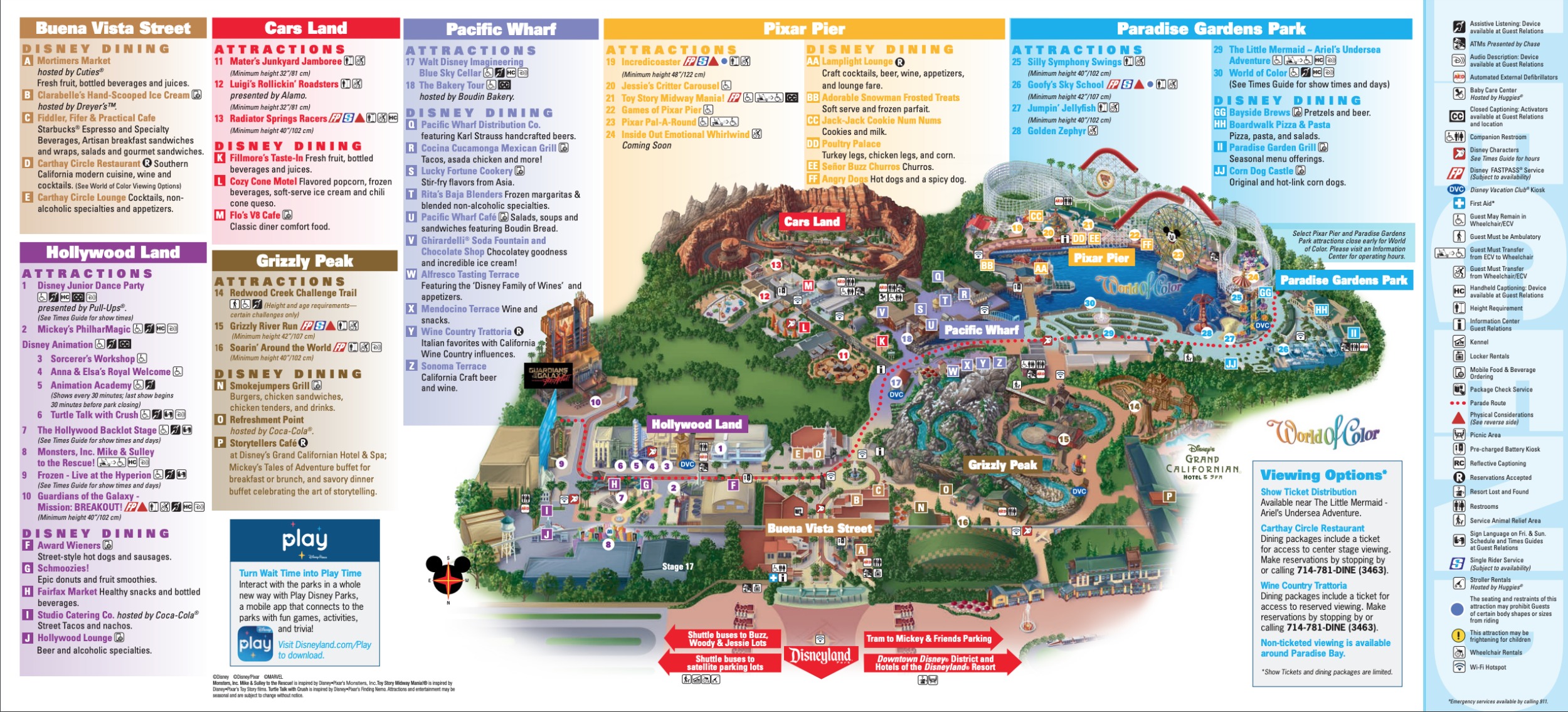 Disneyland Park Map in California, Map of Disneyland