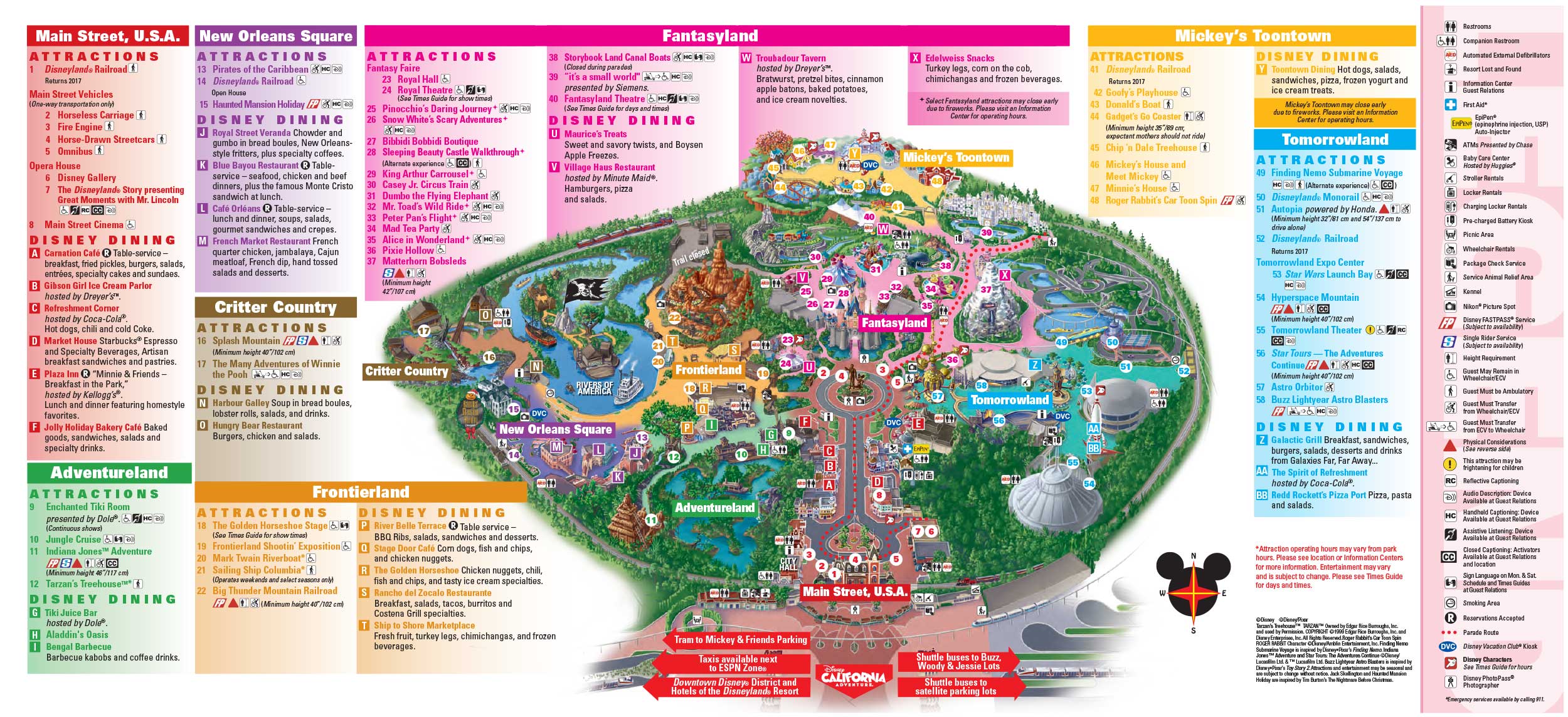 Disneyland Park Map in California, Map of Disneyland