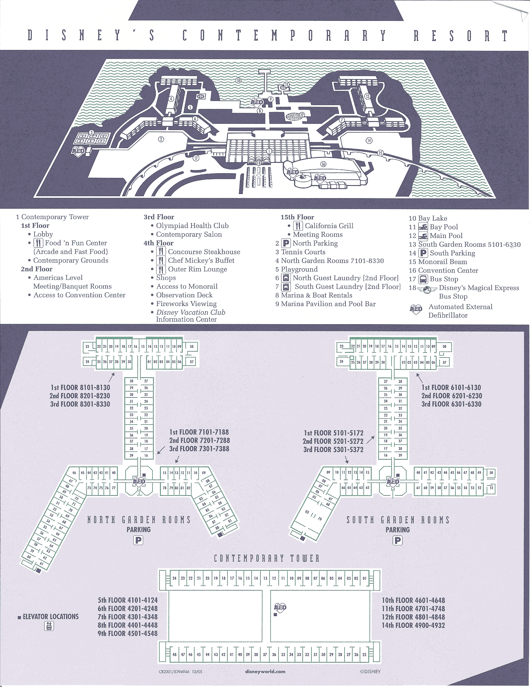 Disney S Contemporary Resort Map