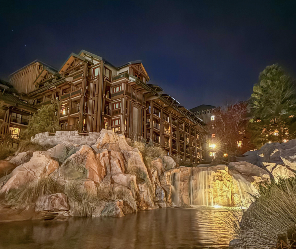 View of the Disneys Wilderness Lodge building at Walt Disney World in Florida